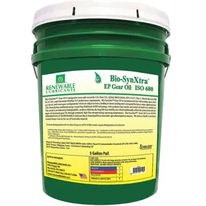 RENEWABLE LUBRICANTS 82474 Bio SynXtra Gear Oil, Grade 680, Pail 5 Gallon Capacity | AF9ZEN 30WL41