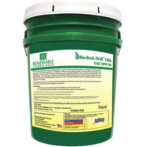 RENEWABLE LUBRICANTS 83014 Bio Rock Drill Oil, Grade 10W30, Pail 5 Gallon Capacity | AF9ZET 30WL49