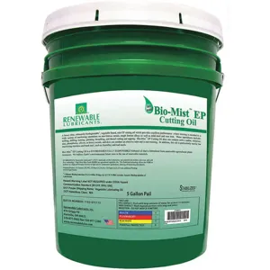 RENEWABLE LUBRICANTS 86734 Bio Mist EP Cutting Oil, 5 Gallon Capacity | AH2ZNK 30WL74