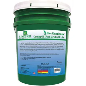 RENEWABLE LUBRICANTS 87414 Bio Aluminium Cutting Oil, 18 CST, 5 Gallon Capacity | AH2ZNT 30WL85