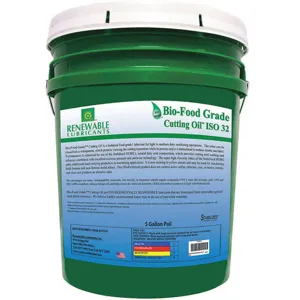 RENEWABLE LUBRICANTS 88334 Bio Food Grade Cutting Oil, Grade 32, 5 Gallon Capacity | AH2ZNZ 30WL94