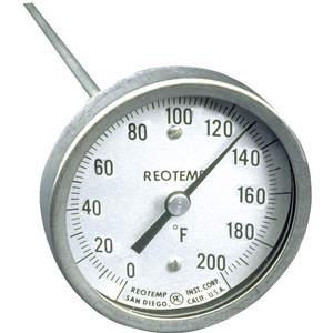 REOTEMP A60PF 0-200F Bimetal Thermometer 3 Inch Dial 0 To 200f | AC9YXM 3LPV6