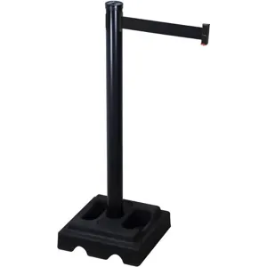 RETRACTA-BELT 302PSB-BK Barrier Post with Belt 10 feet Length Black | AG9NEB 20YU54