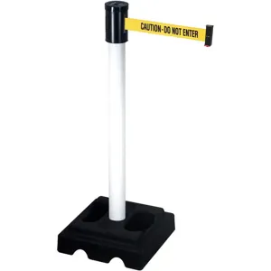 RETRACTA-BELT 322PWH-CAU Barrier Post with Belt 40 inch Height 15 feet Length | AG9NDW 20YU26