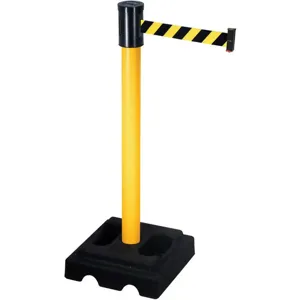 RETRACTA-BELT 322PYW-BYD Barrier Post with Belt 40 inch Height 15 feet Length | AG9NDX 20YU27