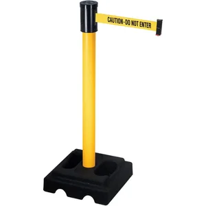 RETRACTA-BELT 322PYW-CAU Barrier Post with Belt 40 inch Height 15 feet Length | AG9NDY 20YU28