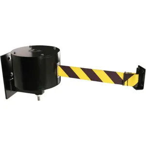 RETRACTA-BELT WM6500-BYD-WP-RE Wall Barrier 65 Feet Black/yellow Belt | AF7GFD 20YT89