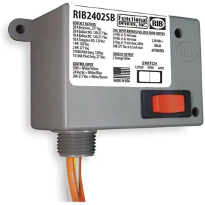 FUNCTIONAL DEVICES INC / RIB RIB2402SB Enclosed Pre-wired Relay Spst 20a@277vac | AB9QMD 2ETA8