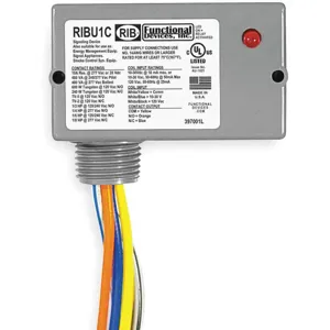 FUNCTIONAL DEVICES INC / RIB RIBU1C Rib Relay & Contractor, NEMA 1 Enclosure, 1.7 Inch Height | AE4KFQ 5LE35