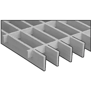 FIBERGRATE 874030 Grating Moltruded, 1 1/2 Bar Height, 3 x 3 Size, Light Gray | AD6VBN 4AUR1