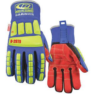 RINGERS GLOVES 297B-08 Impact Gloves S Hi-Vis Green/Blue PR | AH6VLD 36GN57