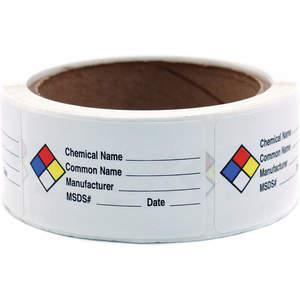 ROLL PRODUCTS 141534 Hazard Chemical Label Roll - Pack Of 250 | AF3XJL 8E984