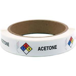 ROLL PRODUCTS 141538 Item Hazardous Chem Label Acetone - Pack Of 250 | AF4HJJ 8X606
