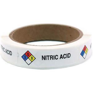 ROLL PRODUCTS 141544 Item Hazardous Chem Label Nitric Acid - Pack Of 250 | AF4CYA 8RHY0