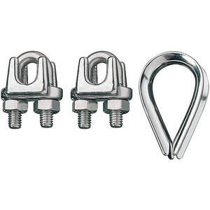 RONSTAN ID003404-06 Wire Rope Clip And Thimble Kit 1/4 In | AD7PDJ 4FRY9