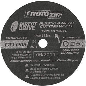 ROTOZIP DD-PM5 Abrasive Cut Wheel 2-1/2 Inch Diameter 0.750 Inch T Pk5 | AA8QDN 19L474