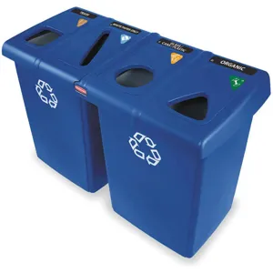 RUBBERMAID 1792372 Recycling Station 92 Gallon Blue | AB9WDT 2FTH9