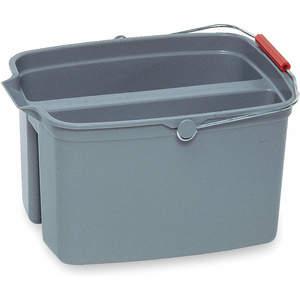 RUBBERMAID FG261700GRAY Split Bucket 17 Quart Gray Plastic | AD2TPM 3U662