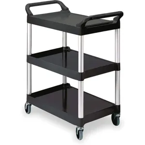 RUBBERMAID FG342488BLA Utility Cart 200 Lb. Load Capacity Plastic | AE2PYR 4YX40