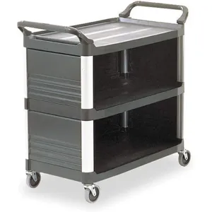 RUBBERMAID FG409300BLA Cart Extra Utility 3shelf | AE2PYT 4YX42