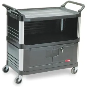 RUBBERMAID FG409500BLA Cart Extra Utility 3shelf | AE2PYU 4YX43