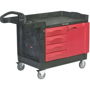 RUBBERMAID FG453388BLA Trade Cart/service Bench 49 Inch Length Black | AA9UGT 1FD45