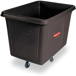 RUBBERMAID FG460800BLA Black Cube Truck 8 Cubic Feet 300 Lb. Load | AE4NVQ 5M726