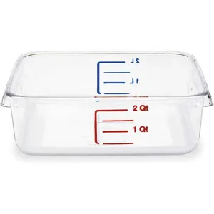 RUBBERMAID FG630200CLR Square Storage Container 2 Quart Clear | AC4BZJ 2YJ87