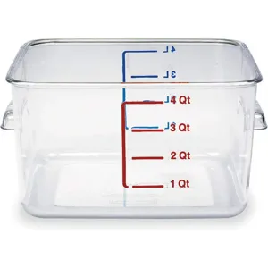 RUBBERMAID FG630400CLR Square Storage Container 4 Quart Clear | AC4BZK 2YJ88