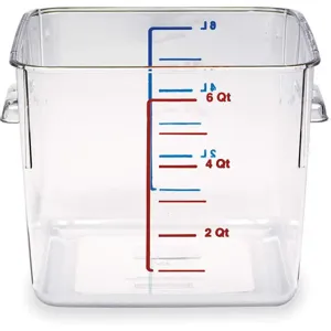 RUBBERMAID FG630600CLR Square Storage Container 6 Quart Clear | AC4BZL 2YJ89