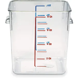 RUBBERMAID FG630800CLR Square Storage Container 8 Quart Clear | AC4BZM 2YJ90