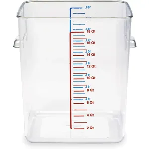 RUBBERMAID FG632200CLR Square Storage Container 22 Quart Clear | AC4BZQ 2YJ93