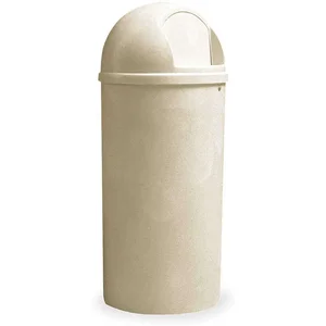 RUBBERMAID FG817088BEIG Side Opening Trash Can Round 25 Gallon | AE6YYF 5W405