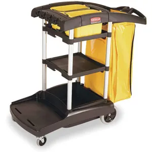 RUBBERMAID FG9T7200BLA Janitor Cart Black Plastic/aluminium | AB2WDF 1PBJ6