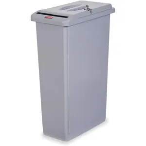 RUBBERMAID FG9W1500LGRAY Confidential Waste Container 23 Gallon Gray | AC8LFU 3BU49