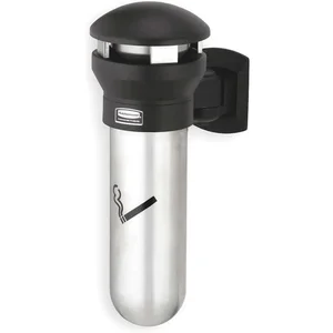 RUBBERMAID FG9W3200SSBLA Smoking Receptacle Silver/black 0.60 Gal | AB2GHK 1LWT5