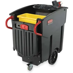 RUBBERMAID FG9W7100BLA Mobile Waste Collector Refuse Black 120 Gallon | AA9VAT 1FYG4