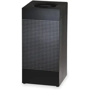 RUBBERMAID FGSC14EPLTBK Open-top Trash Can Square 24 Gallon Black | AC2GZF 2KDT2