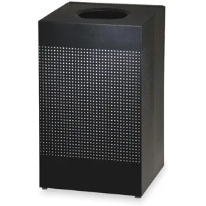 RUBBERMAID FGSC18EPLTBK Open-top Trash Can Square 40 Gallon Black | AC2GZG 2KDT3