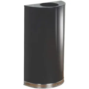 RUBBERMAID FGSO1220PLBK Open-top Trash Can Half Round 12 Gallon | AD2UVF 3UKN3