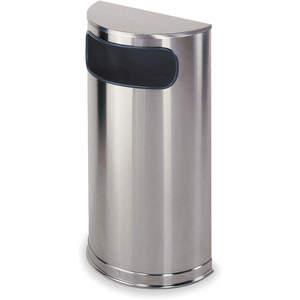 RUBBERMAID FGSO8SSSPL Wastebasket Half Round 9 gallon Silver | AG9GEZ 1LYL5