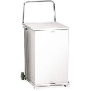 RUBBERMAID FGST40EPLWH Step On Trash Can Square 40 Gallon White | AF3NRQ 8A248