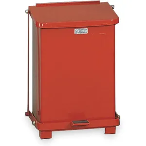 RUBBERMAID FGST7EPLRD Step On Trash Can Square 7 Gallon Red | AC2GZT 2KDU7