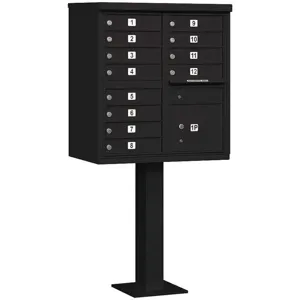 SALSBURY INDUSTRIES 3312BLK-P Cluster Box Unit 12 Doors Black | AG3MAZ 33LY75