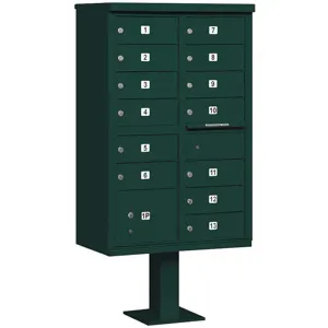 SALSBURY INDUSTRIES 3313GRN-P Cluster Box Unit 13 Doors Green | AG3MDA 33LZ24