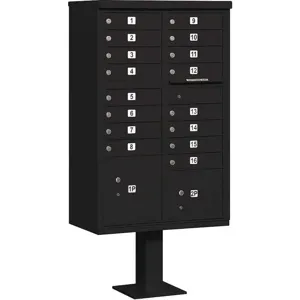 SALSBURY INDUSTRIES 3316BLK-P Cluster Box Unit 16 Doors Black | AG3MHN 33MA05