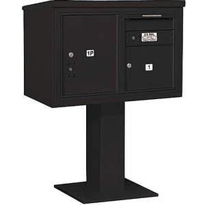 SALSBURY INDUSTRIES 3405D-01BLK Pedestal Mailbox 2 Doors Black 48-1/8 Inch | AG3KMB 33LN13