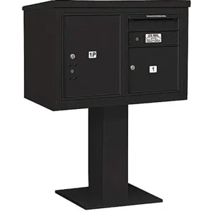 SALSBURY INDUSTRIES 3405D-01BLK Pedestal Mailbox 2 Doors Black 48-1/8 Inch | AG3KMB 33LN13