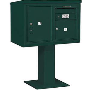 SALSBURY INDUSTRIES 3405D-01GRN Pedestal Mailbox 2 Doors Green 48-1/8 Inch | AG3KMD 33LN15