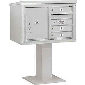 SALSBURY INDUSTRIES 3405D-03GRY Pedestal Mailbox 4 Doors Gray 48-1/8 Inch | AG3KTL 33LP39